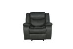 Global United Transitional Leather-Air Reclining Chair