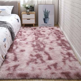 Soft Fluffy Area Rug for Bedroom and Living Room (Color: Tie Dye Pink)