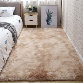 Soft Fluffy Area Rug for Bedroom and Living Room (Color: Tie-dye Beige)