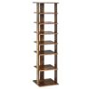 Wooden Space Saving 7 Tiers Vertical Shoe Rack for Front Door