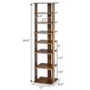 Wooden Space Saving 7 Tiers Vertical Shoe Rack for Front Door