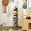 Wooden Space Saving 7 Tiers Vertical Shoe Rack for Front Door