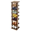 Wooden Space Saving 7 Tiers Vertical Shoe Rack for Front Door